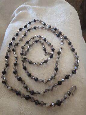 Chan Luu Quartz and Tourmalated Quartz Beaded Neckkace, SS, 45 Inches